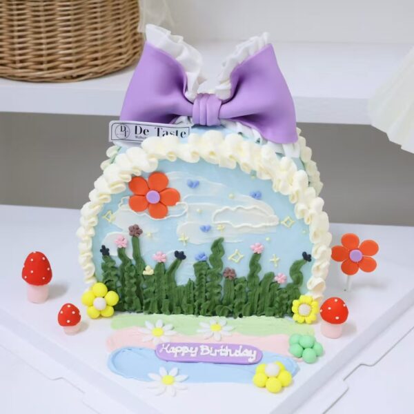 Dreamy Bow Fairy Garden Cake